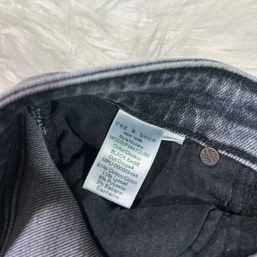 Rag & Bone High Rise Straight Leg Acid Wash Jeans - Picture 9 of 9